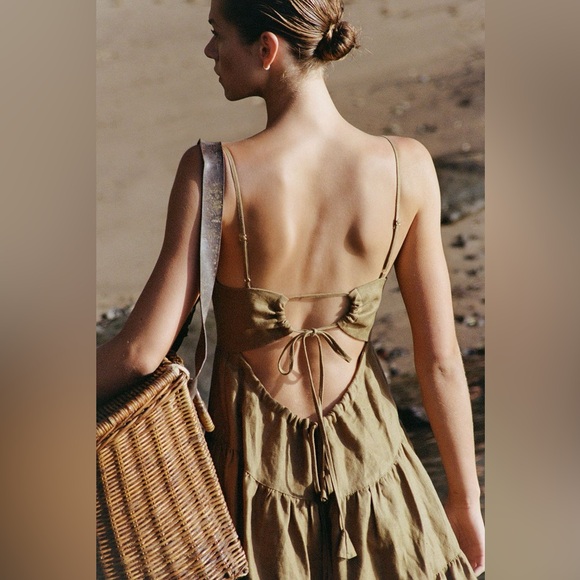 SOLD Shona Joy Lucille Tiered Mini Dress in Cumin - Picture 2 of 15